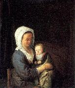 Ostade, Adriaen van Woman Holding a Child in her Lap France oil painting artist